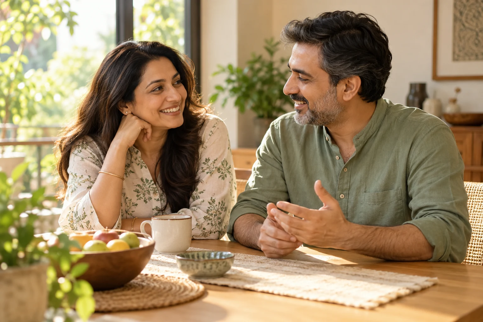 Lifestyle image of an Indian couple at home
